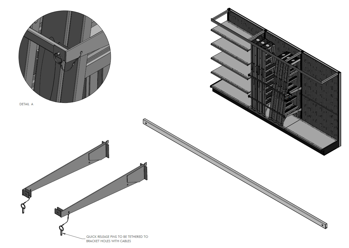 Ladder display with attachment details