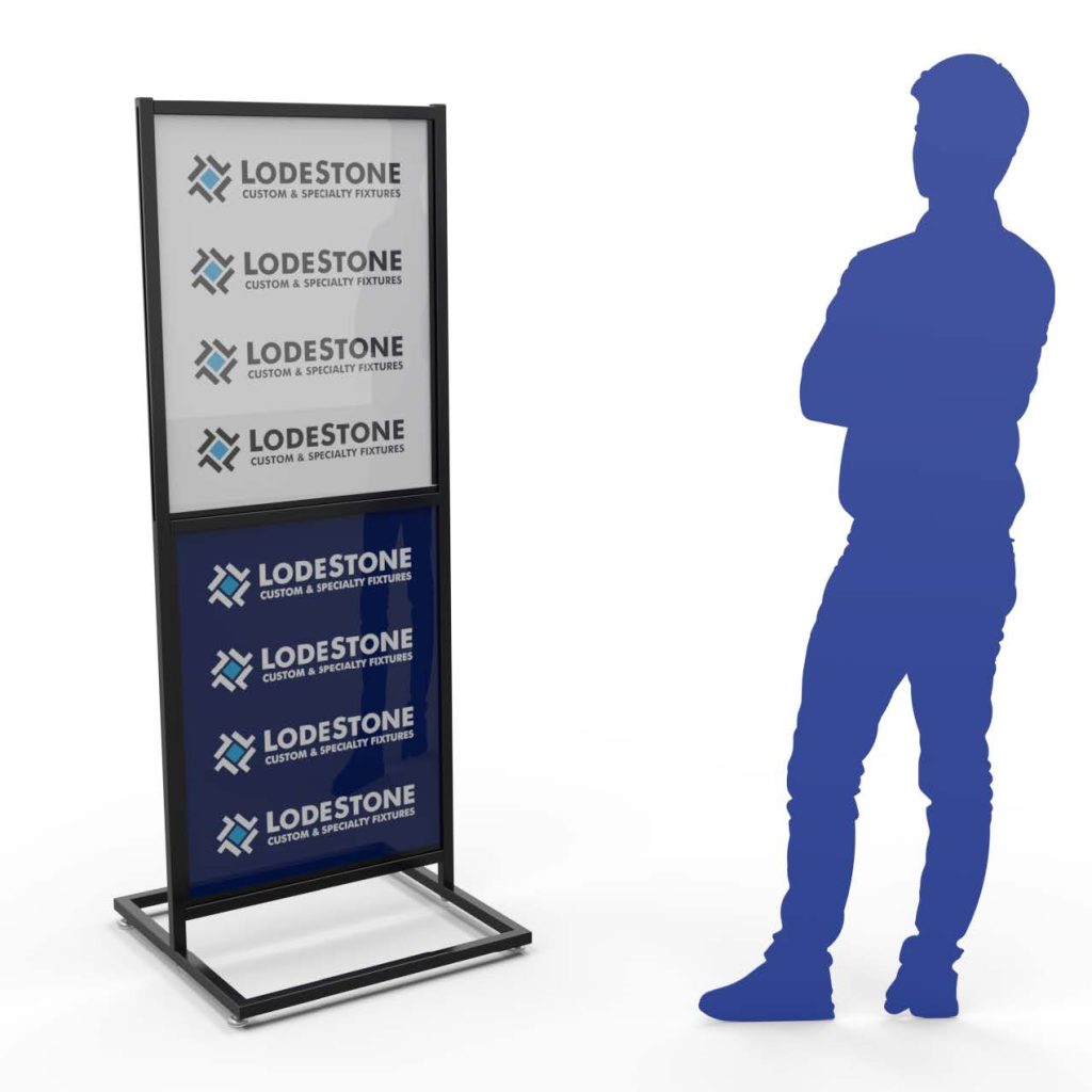 Double Floor Sign Holder