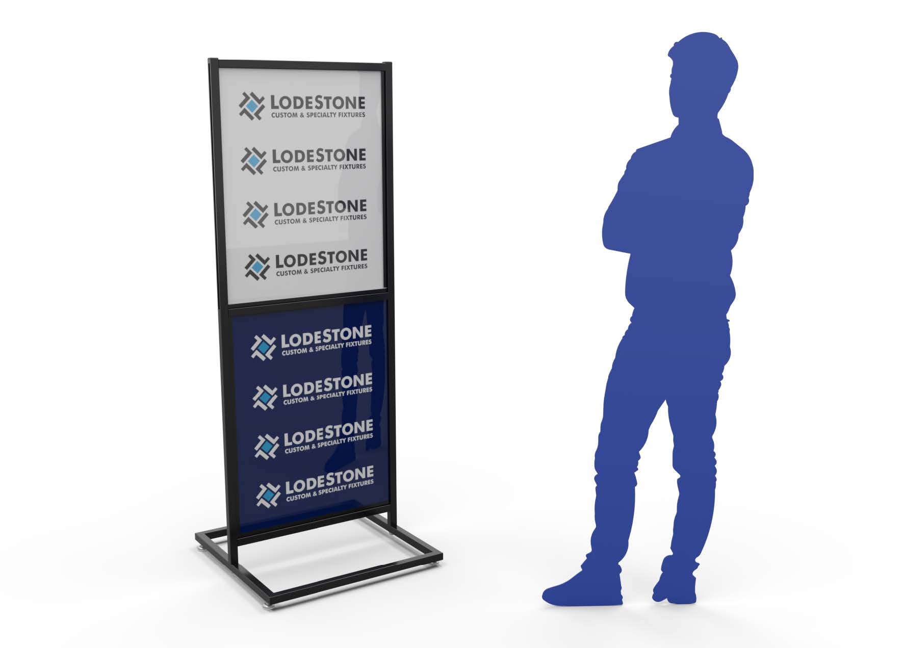 Double Floor Sign Holder